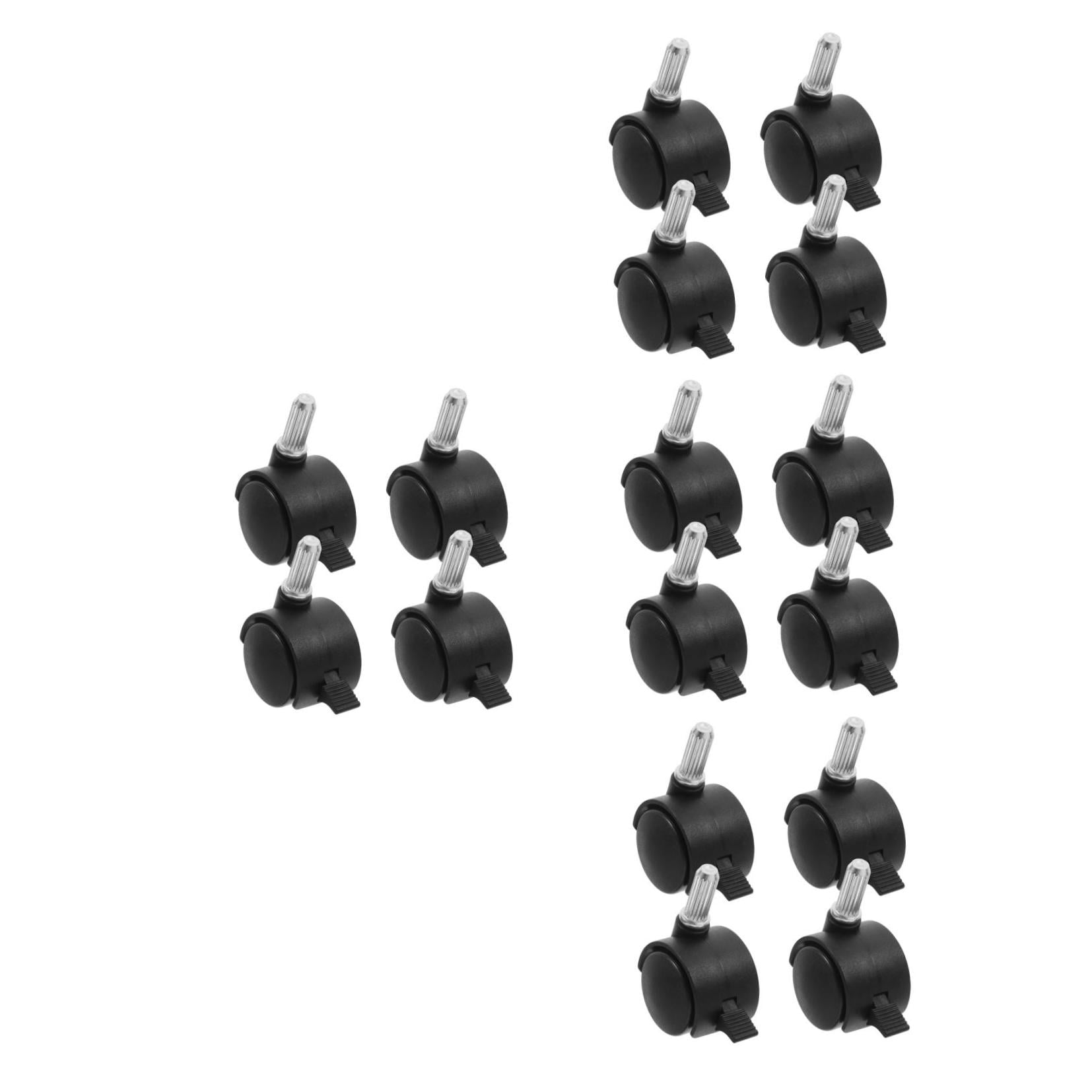 ADDHAT  PU Swivel Caster Wheels with Locking Brakes for Chair Use Black Heavy Duty