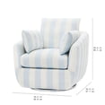 thumbnail image 4 of Beautiful Louisa Swivel Chair by Drew Barrymore, Hydrangea and Cream Stripe Fabric, 4 of 9