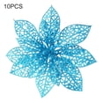 thumbnail image 3 of Bewildely Adornos de Navidad Árbol de Navidad Hueco Flor artificial Decoración Flor de plástico 10/20X Kits de decoración para fiestas lago azul Bewildely HA001459-07, 3 of 6