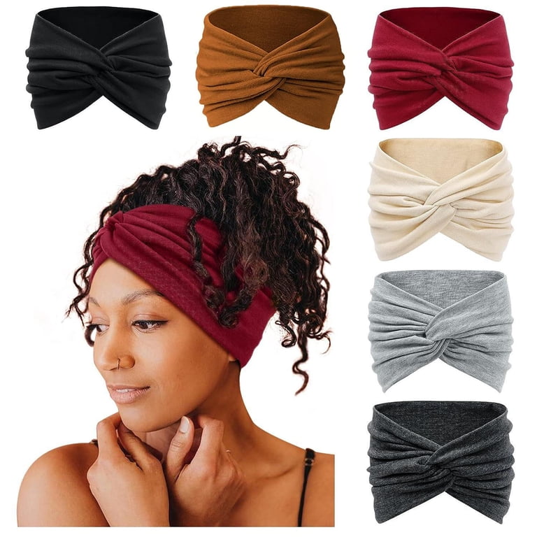 Boho Headbands Women 6 Pack Non Slip Wide Turban Hair Accessories for Girls Amazon.com : XTREND 6 Packs Wide Boho Headbands for Women  main image 3