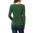 thumbnail image 3 of INSPIRE CHIC Women's Tops Round Neck Twist Front Long Sleeves Casual Blouses XL Dark Green, 3 of 5