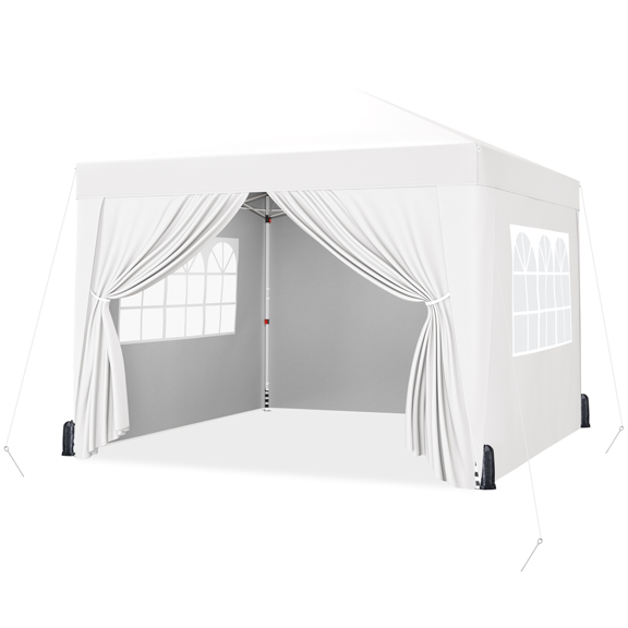 Alden Design 8x8 FT Pop-up Canopy W/ 4 Sidewalls & Sandbags for Outdoor, White