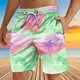 thumbnail image 2 of Pantalones Cortos Casuales de los Hombres Impresos Pantalones de Playa con Cordón de Bolsillo Deportivos, Poliéster Ligero para Primavera Verano Al Aire Libre Y Diario, 2 of 8
