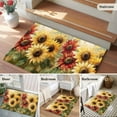 thumbnail image 6 of Summer Sunflowers 2'x3' Washable Rug, Red Yellow Floral Leaf Wood Grain Non-Slip Soft Doormat Area Rugs for Entrance Bathroom Bedsides, Carpet for Kitchen Bedroom, Entryway Floor Mat, 6 of 9