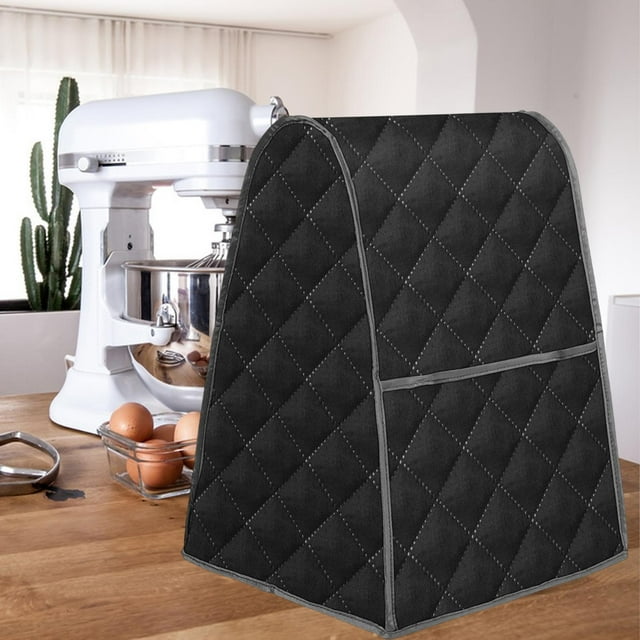 Funda para batidora de pie, funda antipolvo para licuadora con bolsillo, funda antipolvo para alimentos, funda para tazón de batidora, funda a prueba Negro