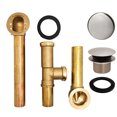 thumbnail image 2 of Westbrass 14" 17 Ga. Brass Tip-Toe Drain Bathtub Assembly with No-Hole Overflow, Satin Nickel, 2 of 20