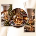 thumbnail image 5 of Clear Glass Christmas Ornament Ball with Teddy Bear, Mini Christmas Tree Scene Inside, Gold Crown Hanging Tree Decoration, 3.2x3.2 Inch, 1 Count, 5 of 7