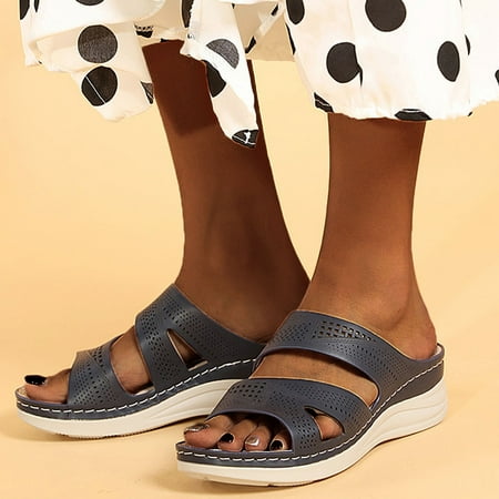 

Women s Fashion Casual Set Foot Slope Heel Comfortable Large Size Sandals