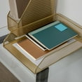 thumbnail image 6 of Martha Stewart Ryder Gold Mesh Metal 6 Piece Set Desktop Organizers and Accessories, Holds Files, Magazines, Letters, Pens, Sticky Notes and Business Cards, 6 of 8