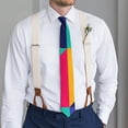 thumbnail image 2 of Colorful Abstract Tie & Skinny Tie Bundle: Modern Pop Art Necktie, Stylish and Comfortable, 2 of 5