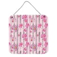 thumbnail image 1 of Aquarelle Fleurs Roses Rayures Grises Impressions Murales Ou Suspendues à la Porte&44; 6 x 6 Po., 1 of 1