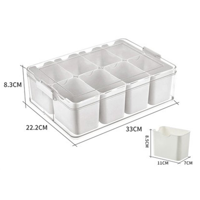 EastVita Large Snack Box, Divided Serving Tray with Lid, Charcuteries Container for Portable Snack Platters, Clear Organizer for Candy Building Blocks Nuts Snacks