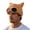 Khaki, variant on Mens Goggle Beanie Cat Ears Fleece Ribbed Knit Hat Turned Up Cuff Close Fitting Pointed Winter Cosplay Headwear