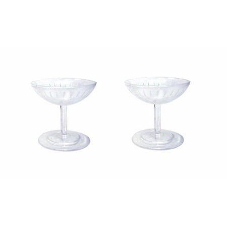 Champagne Glasses, 2", 24/Pkg, Clear Plastic