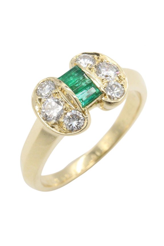 Pre-Owned Van Cleef & Arpels Celestine Ring - Emerald and Diamond 18K (Yellow Gold) Women's...