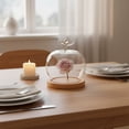 thumbnail image 3 of Glass Apple Case with LED Light and Artificial Flowers, Decorative Glass Apple Dome with Base for Cozy Home Decor, Valentine’s Day Table Display & Collectible Showcase, 1 Pcs, 3.54x5.5", 3 of 4
