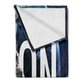 thumbnail image 2 of Outer Space Soft Flannel Fleece Throw Blanket, Moon Invasion of the Miniature Astronaut Stands on the Surface of World Image, Cozy Plush for Indoor and Outdoor Use, 60" x 80", Blue Grey, by Ambesonne, 2 of 5