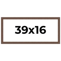 39x16 Frame Brown Farmhouse Solid Wood Picture Frame Width 1.5 Inches | Interior Frame Depth 0.5