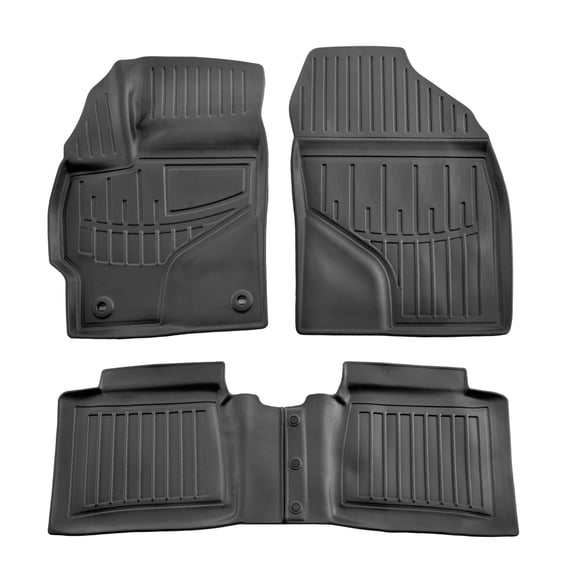3D Floor Mats 2010-2014 Toyota Prius XW30 Heavy Duty, Custom Fit, All Weather Liner Front & 2nd Row Full Set Rubber, Black