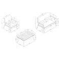 thumbnail image 6 of Linon Lathan 4-Piece Outdoor Chat Set, Includes Couch, Coffee Table, and 2 Chairs, Natural Oil Stained Finish with Natural Stripe Fabric, 6 of 8