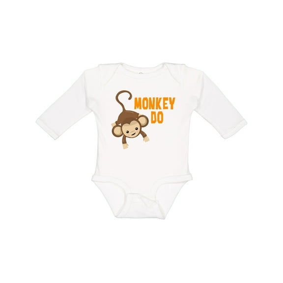 Inktastic Monkey Do with Monkey Boys or Girls Long Sleeve Baby Bodysuit