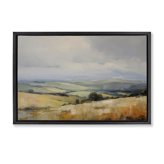 Stupell Industries Neverending Landscape Horizon Black Framed Floater Canvas Wall Art design by LSR Creative Studio, 17 x 25