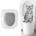 thumbnail image 4 of Kit de Entrenamiento de Inodoro Profesional para Gatos, Orinal de Plástico para El Hogar, Asiento para Orinal, Bandeja de Arena para Gatos, Entrenador , GRIS 38x34x3.2cm Colco entrenamiento para ir al baño del gato, 4 of 8