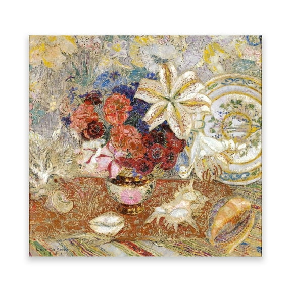 Vase of Flowers 5 by Leon De Smet- Famous Canvas Print- Reproduction of Famous Painting- Wall Art Pictures for Living Room
