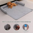 thumbnail image 3 of TOPCHANCES Dog Bed Mat, Washable Dog Bed Cushion for Crate with 3 Side Pillow, Anti-slip Kennel Sofa Mat (Light Grey, 30x30 in), 3 of 12