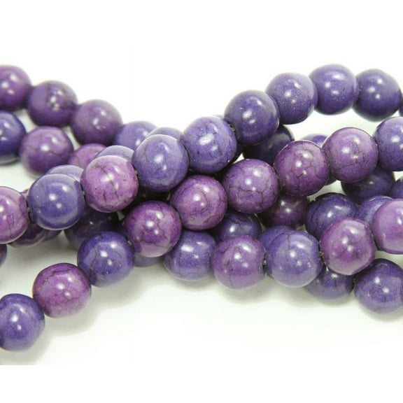 14mm 15.5 Inch Strand Purple Howlite Round Beads For Jewelry Making