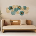 thumbnail image 4 of Indoor Outdoor Metal Wall Art Sculpture Large Luxury Lotus Leaf Metal Wall Arts, 4 of 16