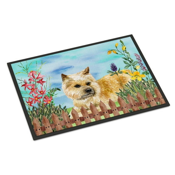 Carolines Treasures CK1252MAT Cairn Terrier Spring Door Mat Indoor Rug or Outdoor Welcome Mat 18x27 Doormat  27"L x 18"W