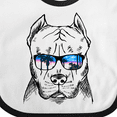 thumbnail image 4 of Inktastic Pitbull Sketch Portrait with Sunglasses Boys or Girls Baby Bib, 4 of 4