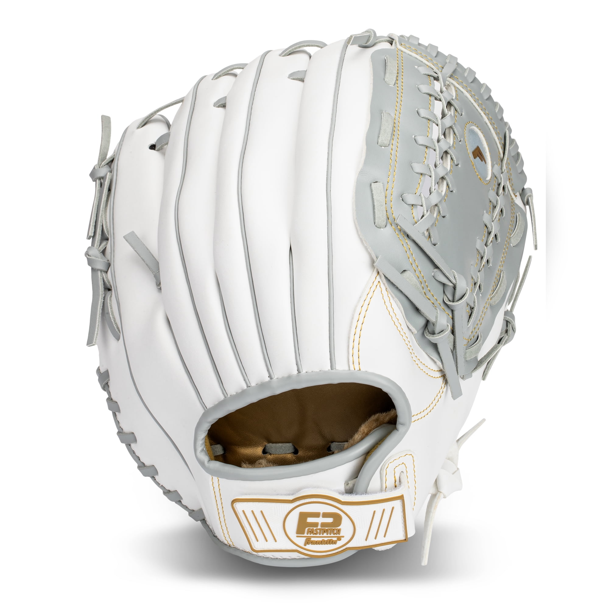 Franklin Sports Field Master Fastpitch Softball Glove, 12 in, White/Grey, Right Hand Throw