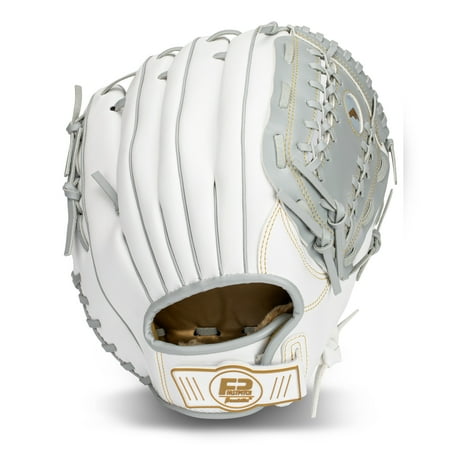 Franklin Sports Field Master Fastpitch Softball Glove, 12 in, White/Grey, Right Hand Throw