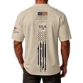 thumbnail image 5 of 250 Anniversary USA Shirt Mens Men's Summer Graphic V Neck Short Sleeve Everyday Casual Tee 4Th of July Shirt Beige L, 5 of 6