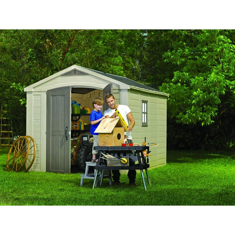Keter Factor 8x11 Foot Resin Outdoor Storage Shed for Patio Garden