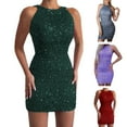 thumbnail image 2 of Elegant Sequined Sleeveless Neck Dress Bodycon Dress Shimmering Embellishments For Cocktail And Party, 2 of 8