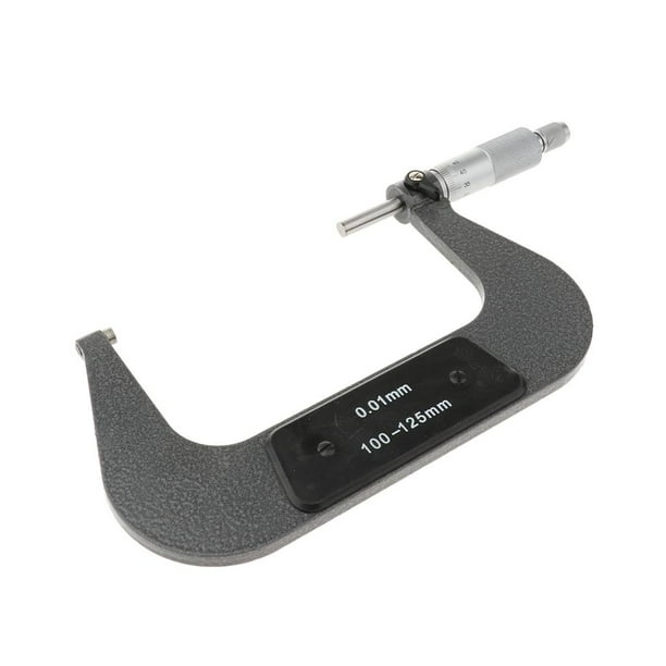 1 micrómetro exterior de alta precisión, herramienta de medición de 0 a 200 mm (0,01 mm), fácil de usar 100-125mm