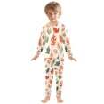 thumbnail image 6 of FORMRS Long Sleeve Top and Pants Pajama Set for Niños 2-Piece Sleepwear, Sizes 18M-8Y, Red Autumn Leaves, 6 of 6