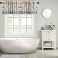 thumbnail image 5 of Rustic Country Valance Curtain Wooden Barn Doors Farm Farmhouse Rod Pocket Valance Window Treatments 1 Panel Short Curtains for Kitchen Bathroom Bedroom 54 x 18 in, 5 of 6