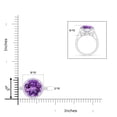 thumbnail image 3 of ANGARA Natural Classic Round 5.5 ct Amethyst Halo Ring with Diamonds in 14K White Gold for Women (Size-12mm) | February Birthstone, Anniversary, Jewelry Gift for Women | Natural Amethyst Ring, 3 of 8