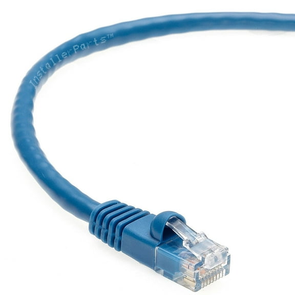 InstallerParts (10 Pack) Ethernet Cable CAT5E Cable UTP Booted 1 FT - Blue - Professional Series - 1Gigabit/Sec Network / Internet Cable, 350MHZ