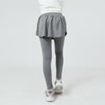 thumbnail image 6 of BULLPIANO Girls Skirted Leggings Athletic Tennis Golf Skorts Stretchy Kids Yoga Pants with Ruffle Skirt, 6 of 9