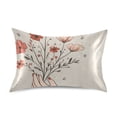 thumbnail image 7 of Yayeee Pillowcase Standard Size Set of 2 Satin Wrinkle Resistant Pillow Case, Red Flower, 7 of 7
