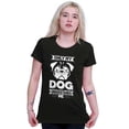 thumbnail image 3 of Only My Dog Understands Me Pet Lover Womens Fitted Plus Size Graphic Tee Brisco Brands 2X, 3 of 5