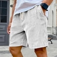 thumbnail image 4 of Mens Corduroy Shorts Drawstring Waisted with Pockets Lounge Short Summer Beach Casual Beach Bermuda Shorts Corduroy Straight-Leg Outfit,White 3XL, 4 of 4