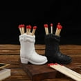 thumbnail image 3 of Cowboy Boot Match Holder With Striker, Ceramic Cowboy Matchstick Holder Match Jar With Striker For Home Decor, 3 of 4