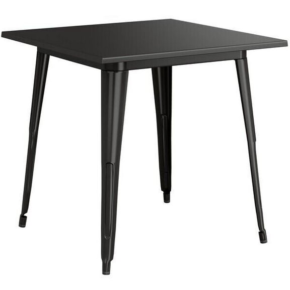 32'' Square Black Metal Restaurant Patio Dining Table For Indoor or Outdoor Use