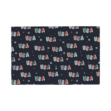 

Placemats Set of 4 USA Place mats for Dining Table Indoor/Outdoor Cute Heat Resistant Washable Table Mats(18 x 12 )